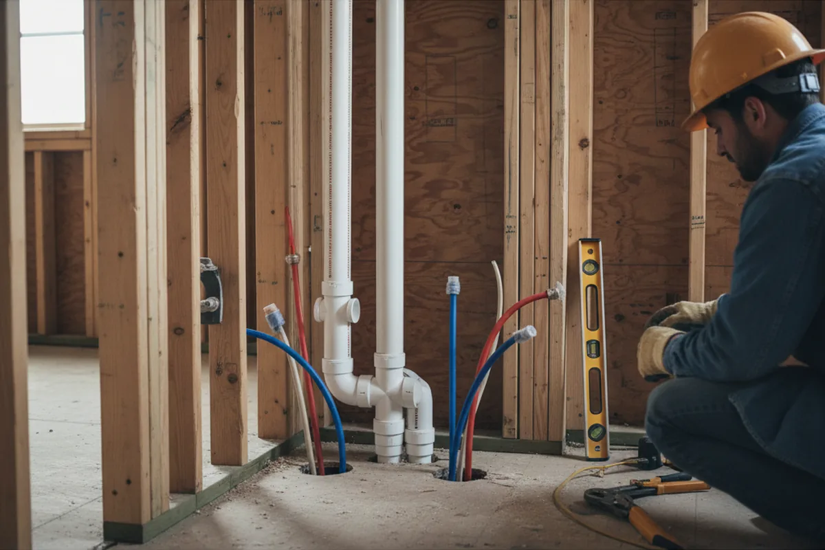 Drain and supply rough-in during Leak Detection in Hillsborough